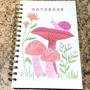 OCS Designs Mushroom Notebook Spiral Lined 160 Pages Top of the World